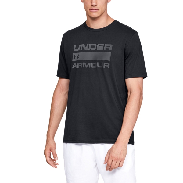 Maglietta Tennis Uomo Under Armour Team Issue Wordmark Maglietta  Black/Rhino Gray 13295820001