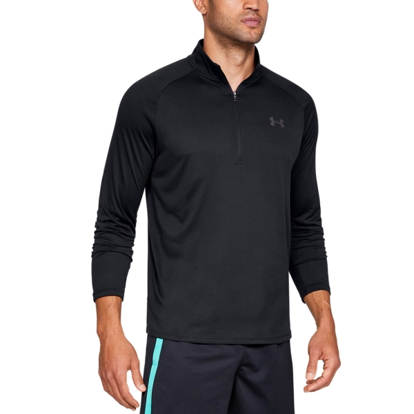 Camisetas y Sudaderas Hombre Under Armour Tech 2.0 1/2 Zip Camisa  Black/Charcoal 13284950001