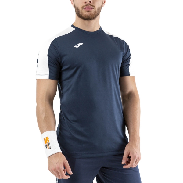 Men's Tennis Shirts Joma Academy III TShirt  Dark Navy/White 101656.332