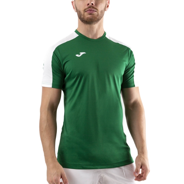 Camisetas de Tenis Hombre Joma Academy III Camiseta  Green Medium/White 101656.452