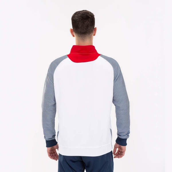Joma Essential II Full Zip Felpa da Tennis Uomo - White/Red