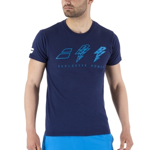 Camisetas de Tenis Hombre Babolat Drive Cotton Camiseta  Drive Blue 4US21441X4086