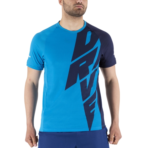 Maglietta Tennis Uomo Babolat Babolat Drive Crew Camiseta  Drive Blue  Drive Blue 2MS21011X4086