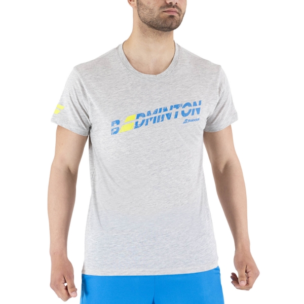 Camisetas de Tenis Hombre Babolat Exercise Message Camiseta  High Rise Heather 4MS214453002