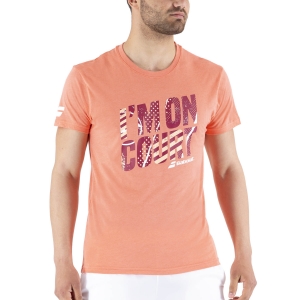 Camisetas de Tenis Hombre Babolat Exercise Message Camiseta  Living Coral Heather 4MS214456012
