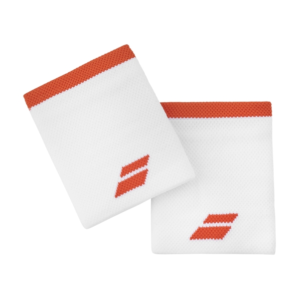Tennis Wristbands Babolat Logo Jumbo Medium Wristbands  White/Fiesta Red 5UA12621043