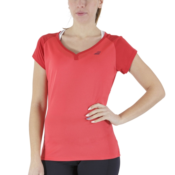 Magliette e Polo Tennis Donna Babolat Babolat Play Cap TShirt  Tomato Red  Tomato Red 3WP10115027