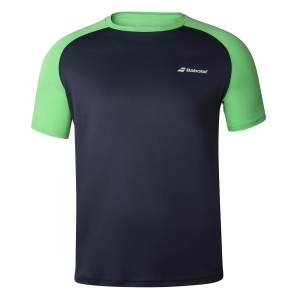 Men's Tennis Shirts Babolat Play Club Crew TShirt  Peacoat/Poison Green 3MTA0114050