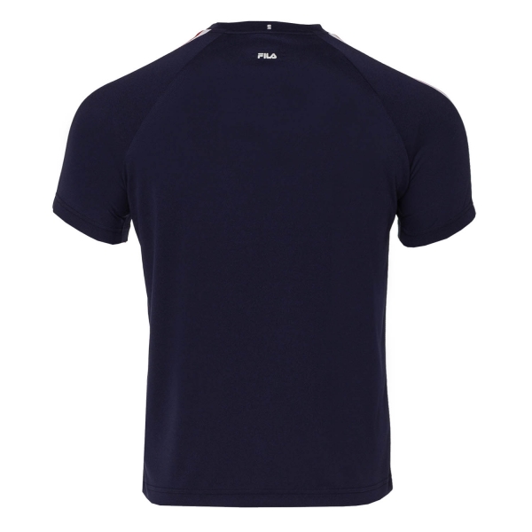 Fila Steve Boy's Tennis T-Shirt White/Peacoat Blue