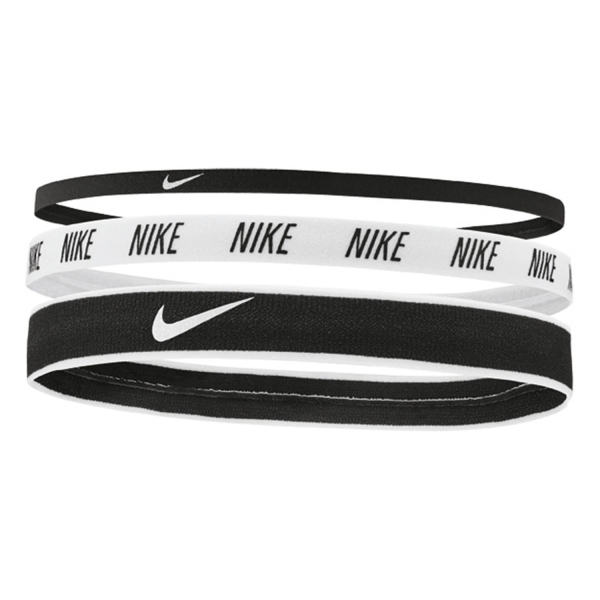 Tennis Headbands Nike Logo x 3 Mini Hairbands  Black/White N.000.2548.930.OS