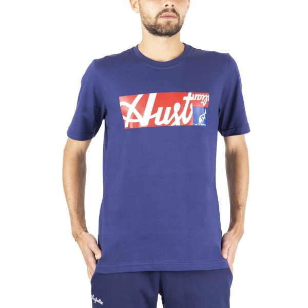 Camisetas de Tenis Hombre Australian All Logo Print Camiseta  Blu Cosmo SWUTS0003842
