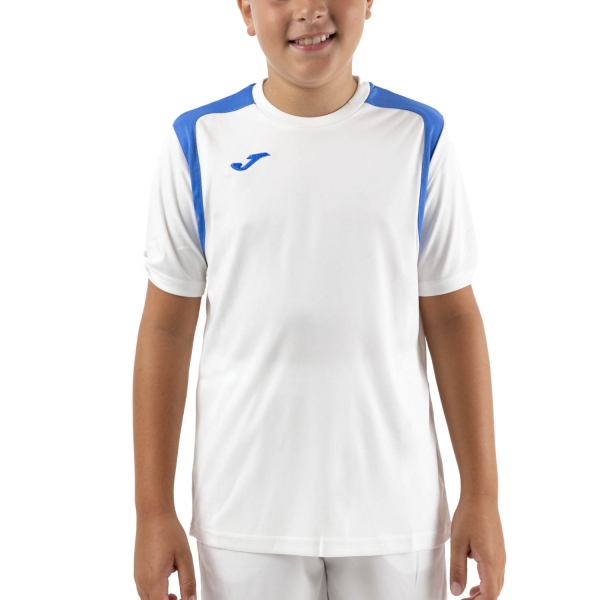 Tennis Polo and Shirts Boy Joma Championship V TShirt Boys  White/Royal 101264.207