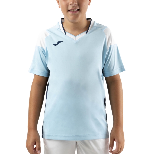 Tennis Polo and Shirts Boy Joma Crew III TShirt Boys  Sky/Dark Navy/White 101269.352