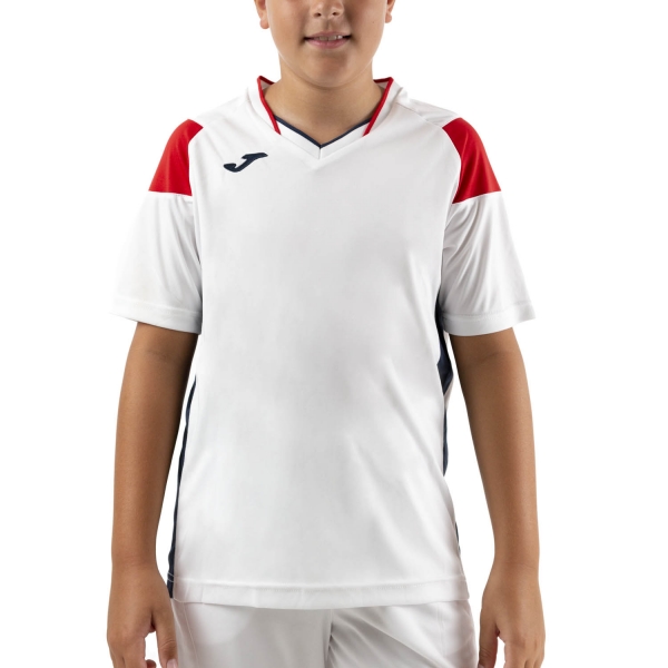 Polo e Maglia Tennis Bambino Joma Joma Crew III Maglietta Bambino  White/Dark Navy/Red  White/Dark Navy/Red 101269.206