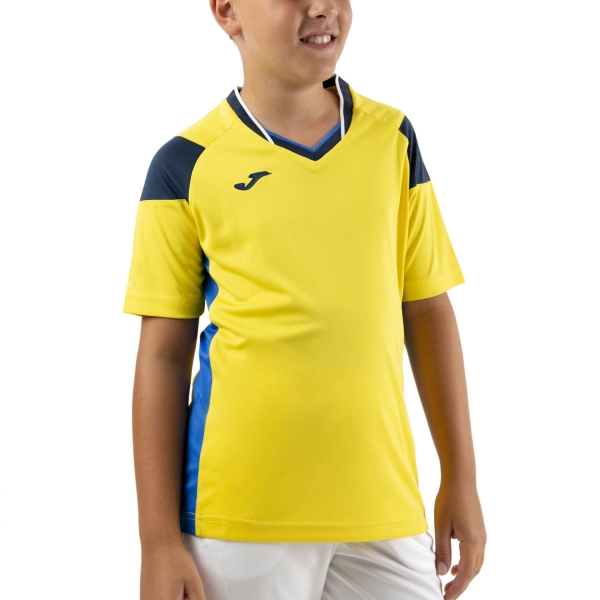 Polo y Camiseta de Tenis Niño Joma Crew III Camiseta Nino  Yellow/Royal/Dark Navy 101269.907