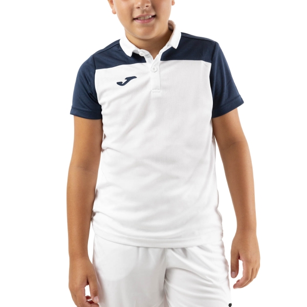 Polo e Maglia Tennis Bambino Joma Joma Crew III Polo Boys  White/Dark Navy  White/Dark Navy 101371.203