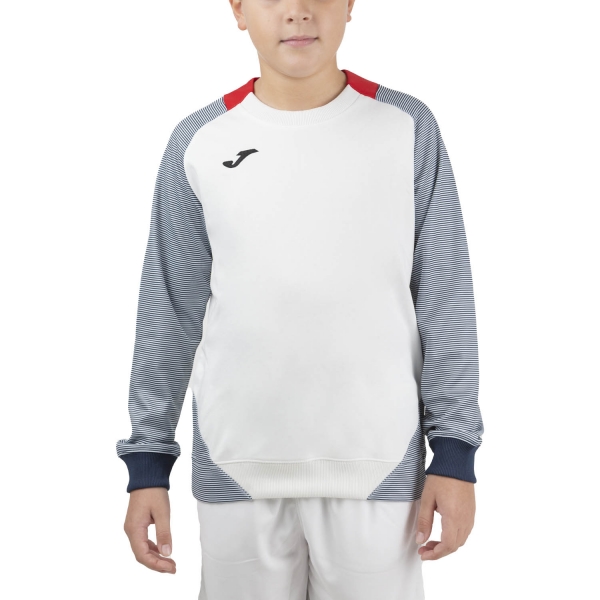 Boy Tracksuit and Hoodie Joma Essential II Sweatshirt Boys  White/Red/Dark Navy 101510.203