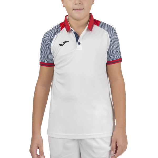 Polo e Maglia Tennis Bambino Joma Joma Essential II Polo Bambino  White/Red/Dark Navy  White/Red/Dark Navy 101509.203