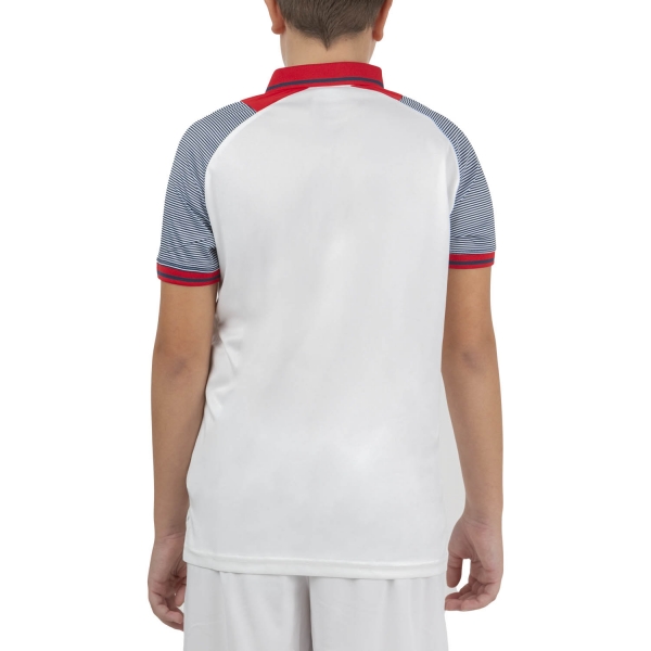 Joma Essential II Polo Bambino - White/Red/Dark Navy