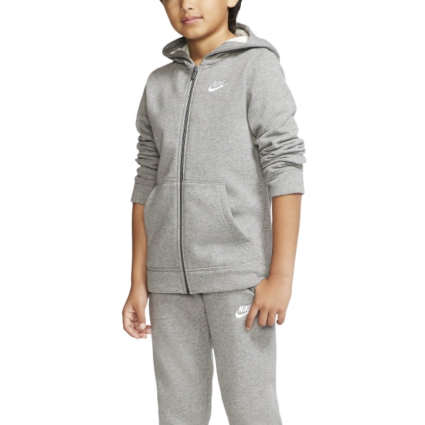 Nike Core Boy\'s Tennis Suit - Carbon Heather/Dark Grey/White