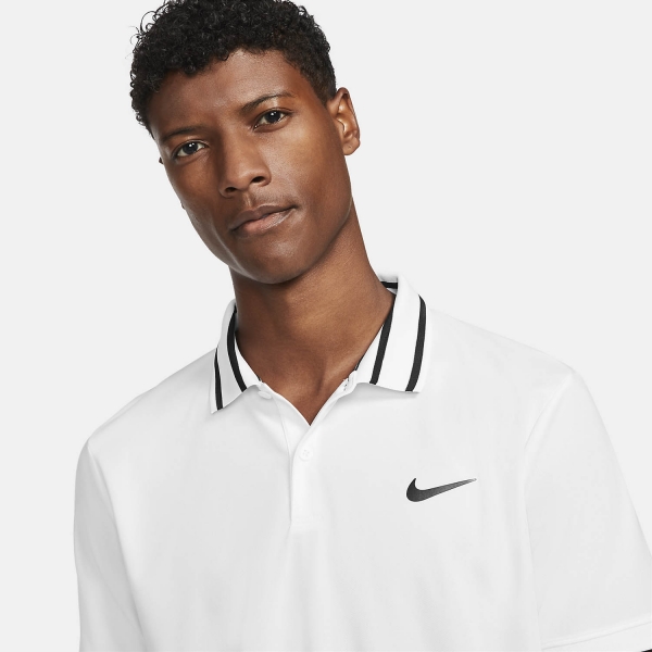 Nike Court Dri Fit Victory Men S Tennis Polo White Black Nike Court Dri Fit Victory Men S Tennis Polo White Black