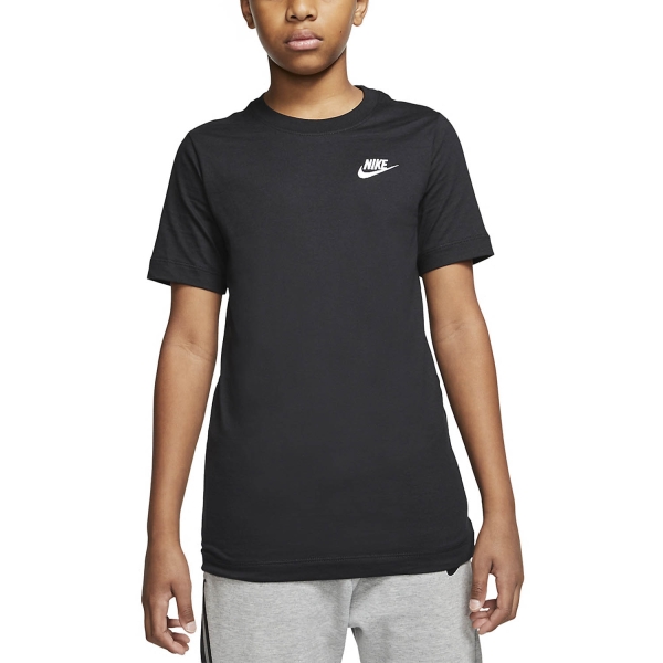Tennis Polo and Shirts Boy Nike Futura TShirt Boy  Black/White AR5254010