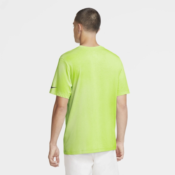 black and volt green shirt