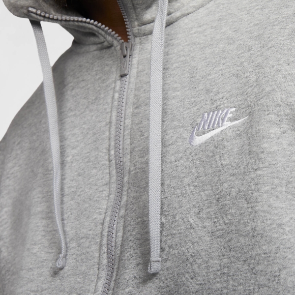 Nike Sportswear Club Hoodie - Dark Grey Heather/Matte Silver/White