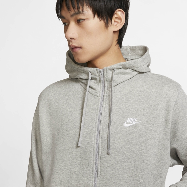 Nike Sportswear Club Hoodie - Dark Grey Heather/Matte Silver/White