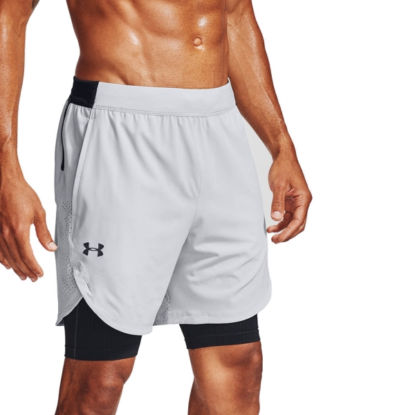 Under Armour Stretch Pantalones Padel Hombre - Black/Pitch Gray