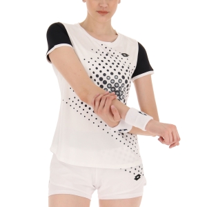 Women`s Tennis T-Shirts and Polos Lotto Top IV Printed TShirt  Bright White/All Black 2173481CY