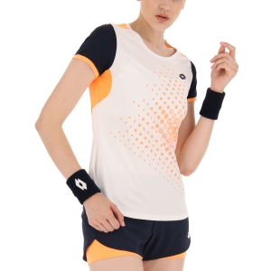 Women`s Tennis T-Shirts and Polos Lotto Top IV Printed TShirt  Bright White/Orange Beat 2173482F8
