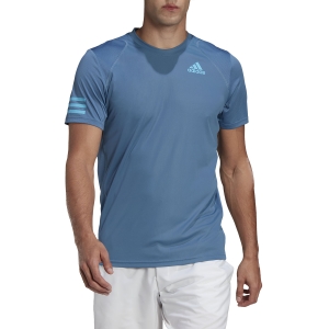 Maglietta Tennis Uomo adidas Club 3Stripe Maglietta  Altered Blue/Sky Rush HB8033