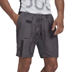adidas Club Graphic 7.5in Shorts - Grey Six/Black
