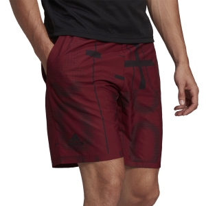 Pantaloncini Tennis Uomo adidas Club Graphic 7.5in Pantaloncini  Shadow Red/Black HB9084