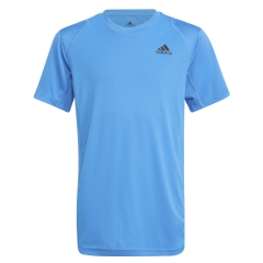 adidas Club 3-Stripe Boy's Tennis T-Shirt - White/Black