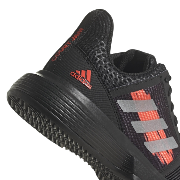 adidas CourtJam Bounce Clay - Core Black/Silver Met/Solar Red