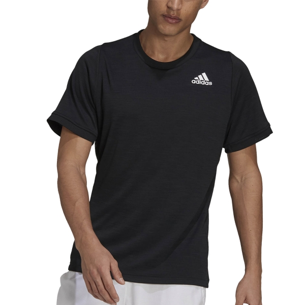 adidas Freelift Aeroready Men\'s Tennis T-Shirt - Black/White