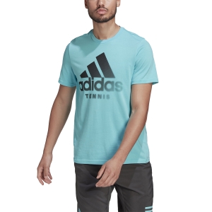 Men's Tennis Shirts adidas Logo TShirt  Pulse Aqua HA0972