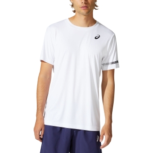 Men's Tennis Shirts Asics Court TShirt  Brilliant White 2041A136100