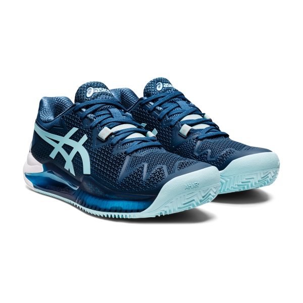 Asics Gel Resolution 8 Clay Zapatillas Tenis Mujer - Light Indigo