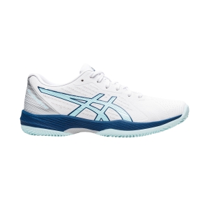 Women`s Tennis Shoes Asics Solution Swift FF Clay  White/Clear Blue 1042A198101