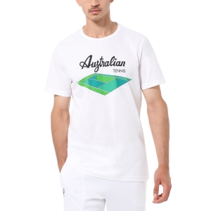 Camisetas de Tenis Hombre Australian Court Graphic Camiseta  Bianco/Verde TEUTS0004002B