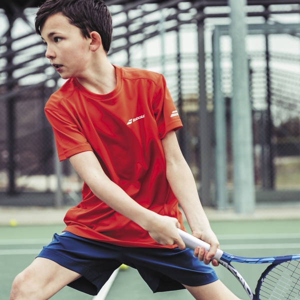 Babolat Play Crew T-Shirt Boy - Tomato Red