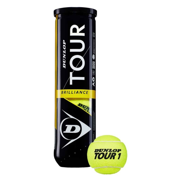 Dunlop Tour Brilliance - Tubo de 4 pelotas tenis
