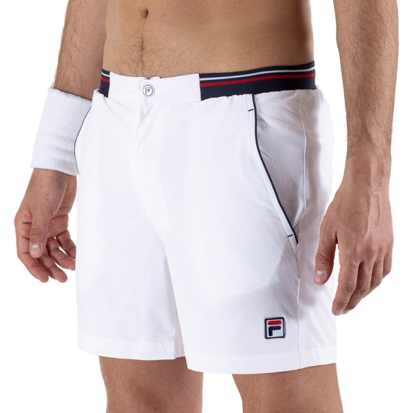 Men's Tennis Shorts Fila Stephan 5in Shorts  White FBM161005001