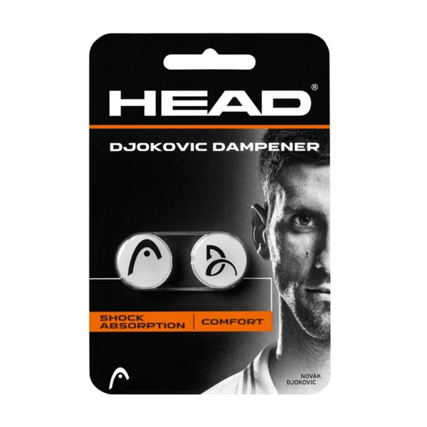 Vibration Dampener Head Djokovic x 2 Dampeners  White 285704 WH