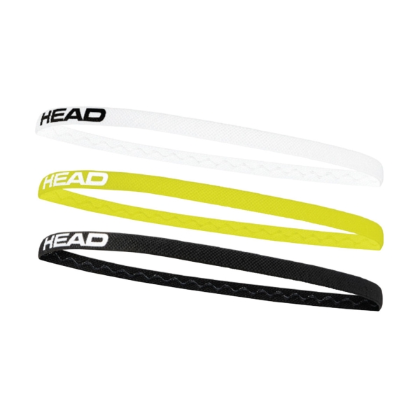 Tennis Headbands Head Logo x 3 Mini Hairbands  Black/White 817099BKWH