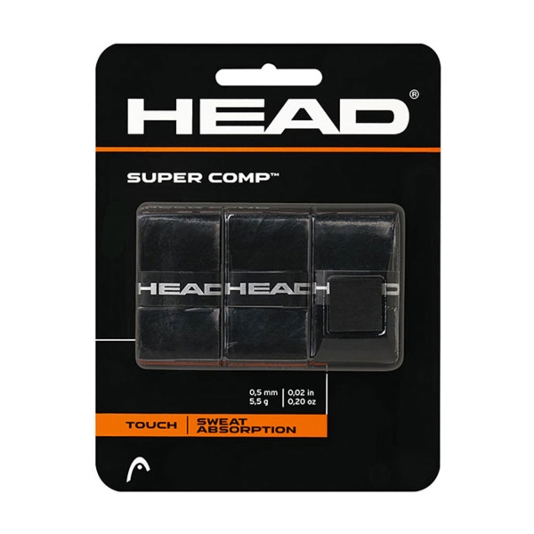 Sobregrip Head Super Comp Overgrip x 3  Black 285088 BK