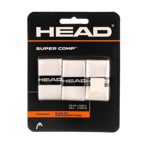 Sobregrip Head Super Comp Overgrip x 3  White 285088 WH